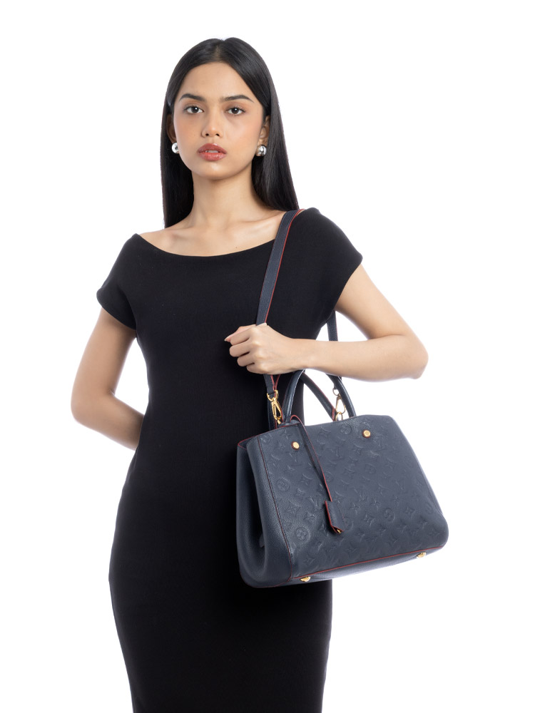 Monogram Empreinte Montaigne MM Marine Rouge