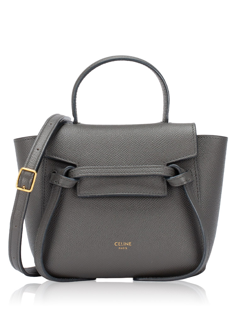 Grained Calfskin Pico Belt Bag Grey