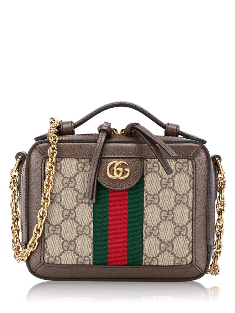GG Supreme Web Ophidia Mini Top Handle Bag Beige New Acero