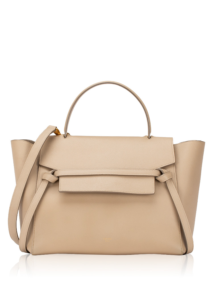 Grained Calfskin Mini Belt Bag Light Taupe
