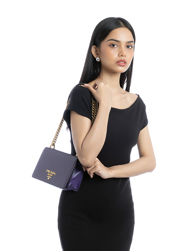 Saffiano Vernice Shoulder Bag Viola