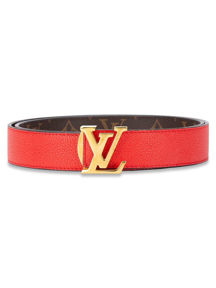 Monogram 30mm LV Initiales Reversible Belt Rouge Sz 85