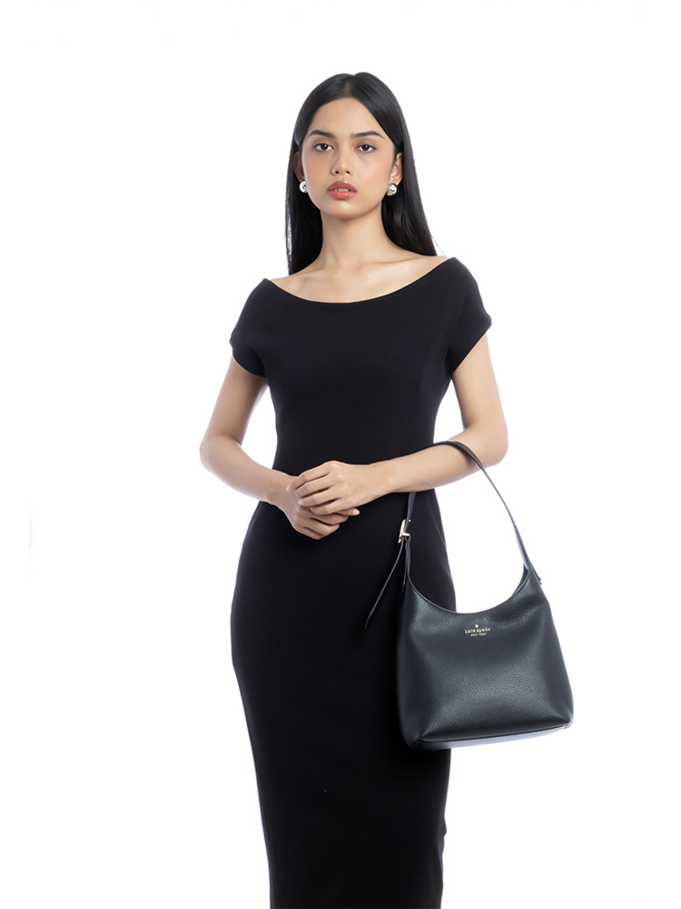 454 Leather Small Shoulder Bag Black