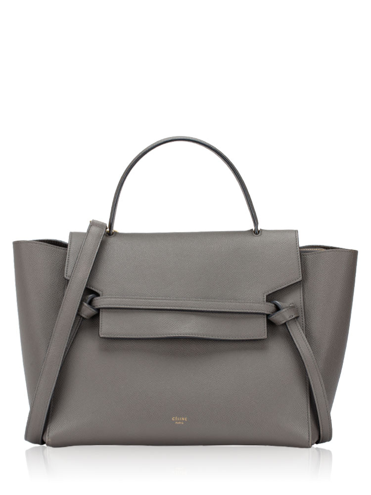 Grained Calfskin Mini Belt Bag Grey