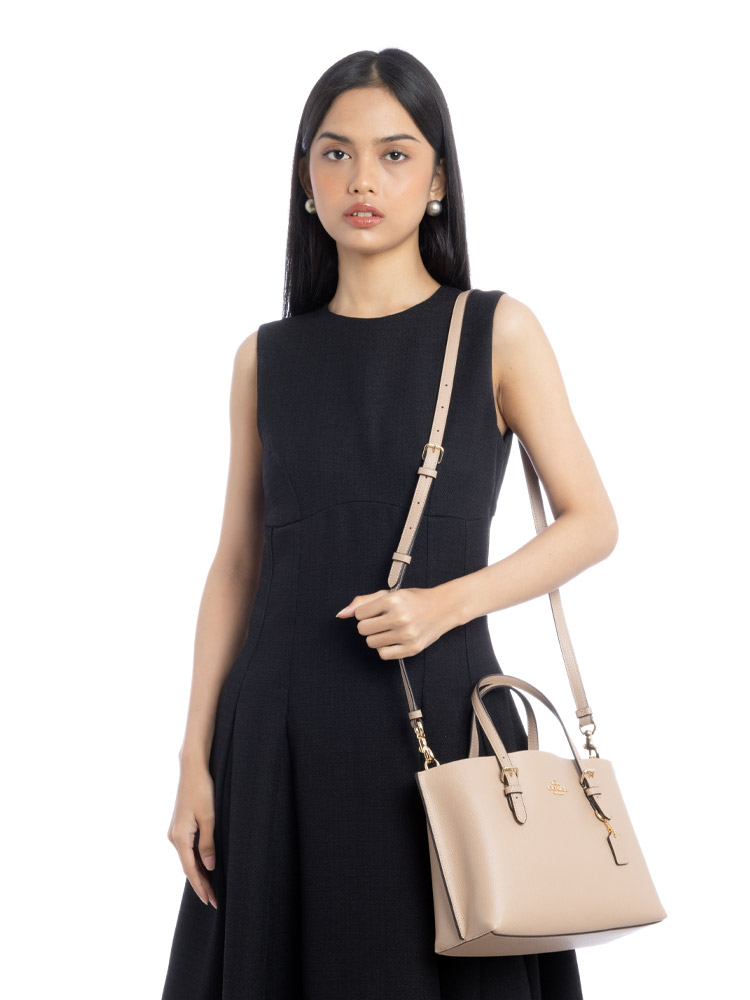 C4084 Mollie 25 Tote Taupe Oxblood