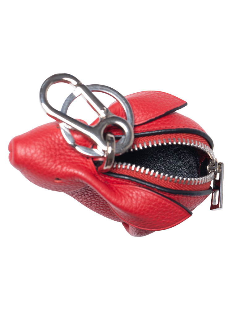 Calfskin Rabbit Bag Charm Scarlet