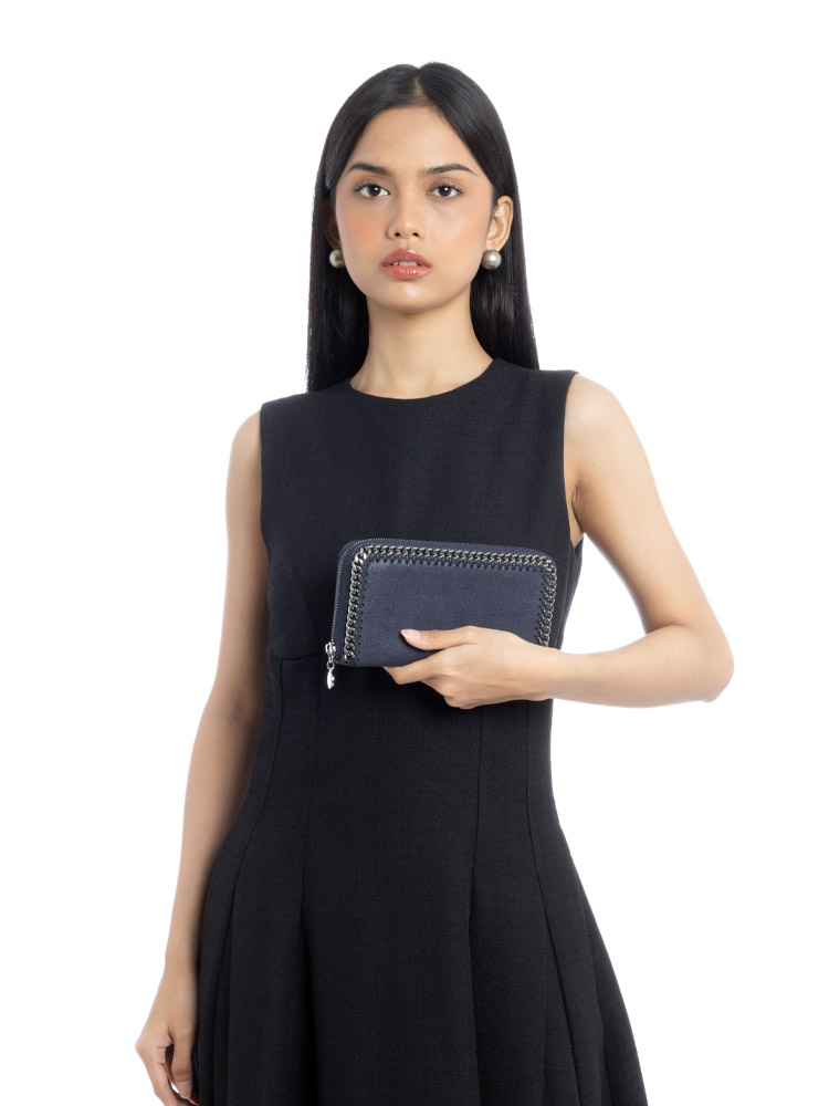 Shaggy Deer Falabella Zip Wallet Dark Blue