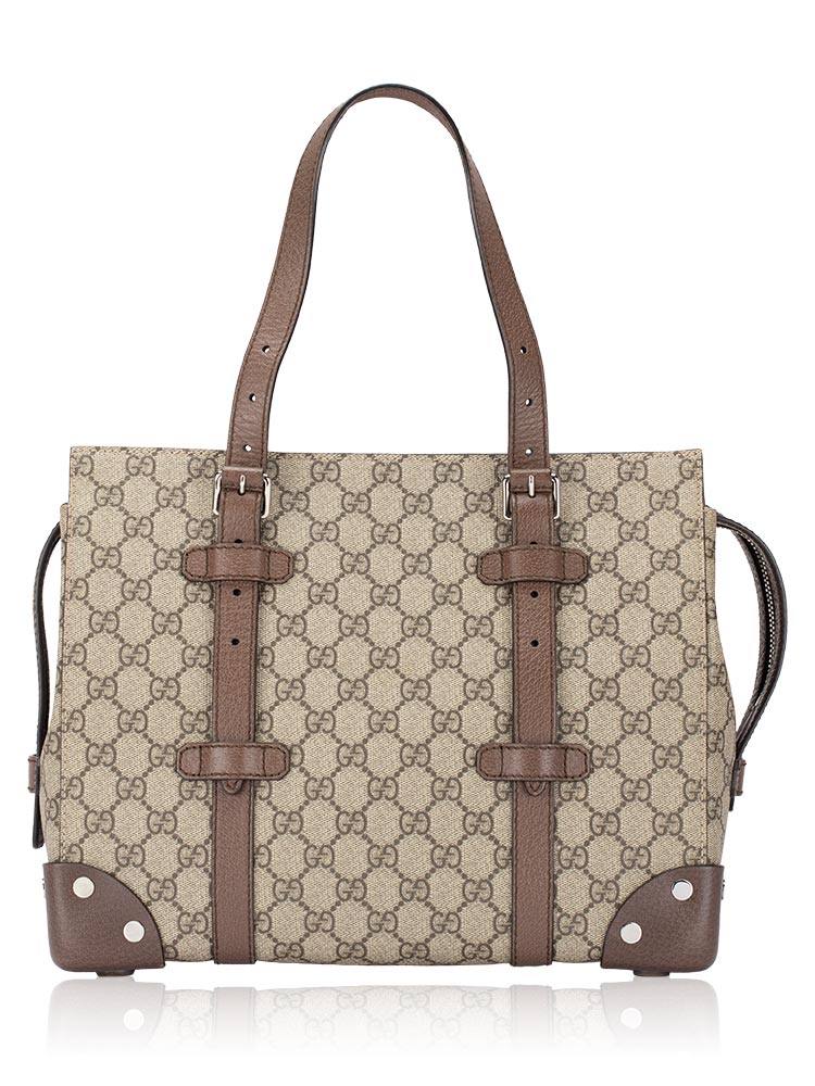 GG Supreme Medium Tote Beige Ebony New Acero