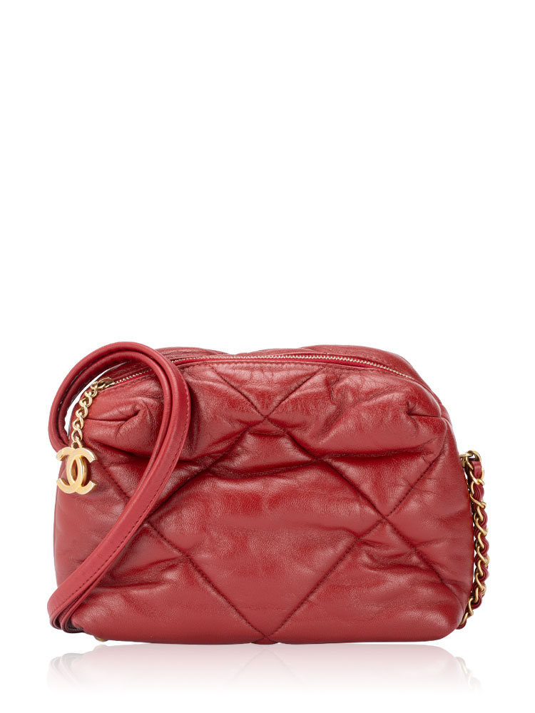 Lambskin Paris-New York Mini Bowling Bag Red