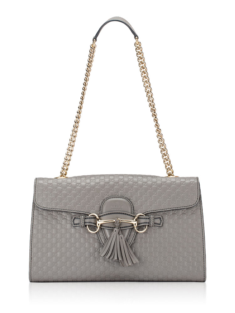 Soft Microguccissima Emily Medium Shoulder Bag Grey