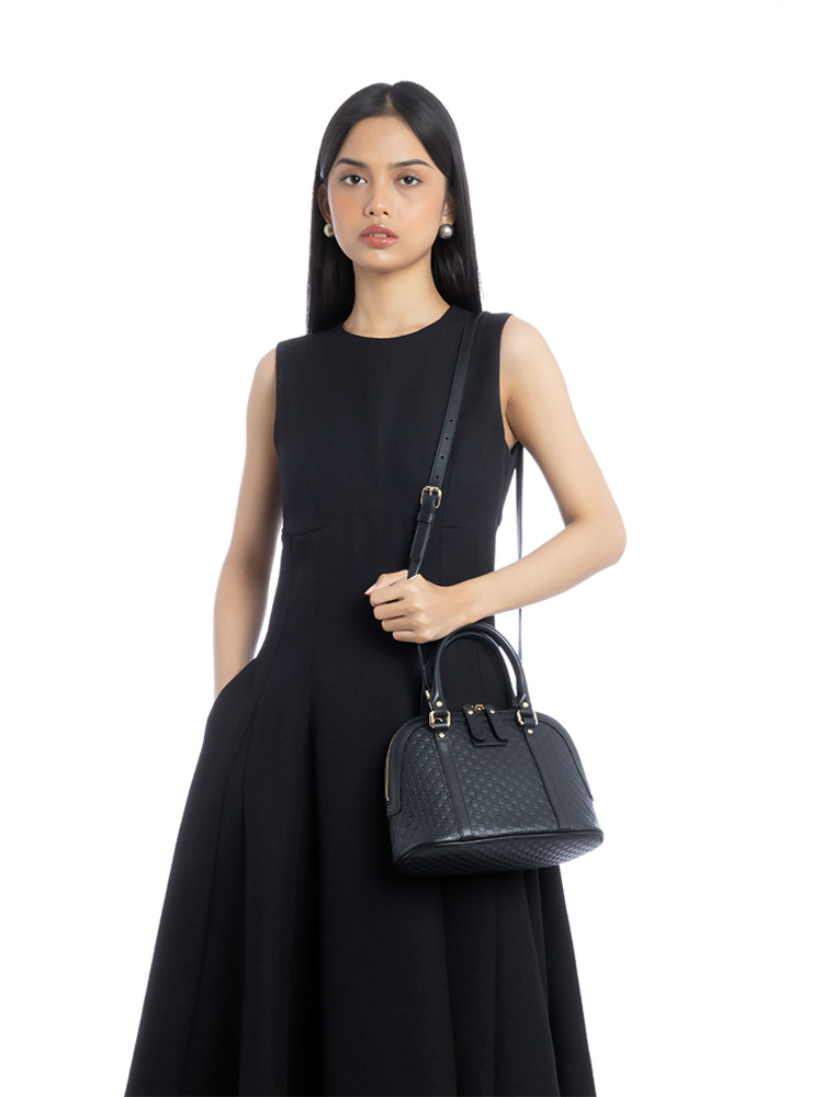 Microguccissima Mini Dome Satchel Black