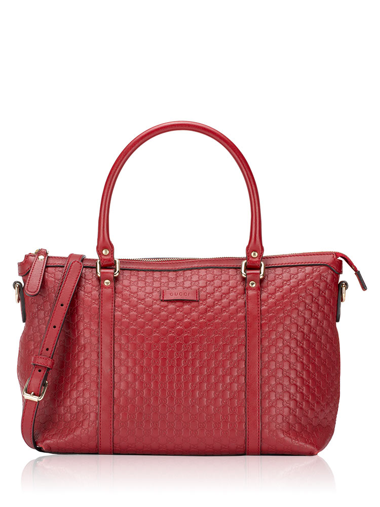 Soft Microguccissima Top Handle Satchel Rosso