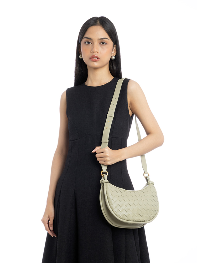 Lambskin Intrecciato Gemelli Messenger Travertine