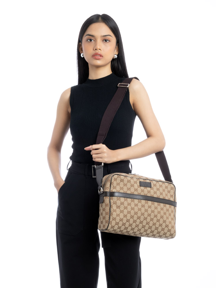GG Canvas Messenger Beige Ebony