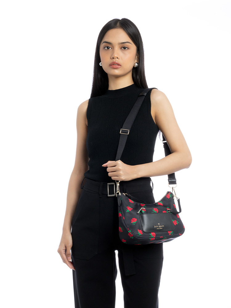 Chelsea Rose Toss Crossbody Black Multi