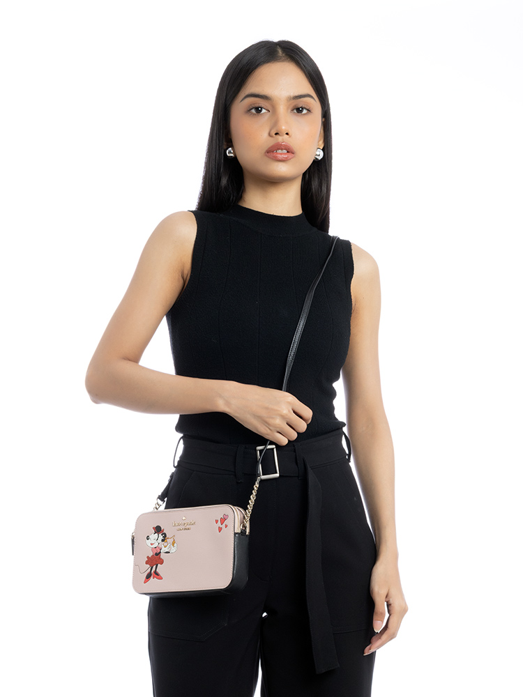 X Disney Minnie Double Zip Crossbody Pale Vellum Multi