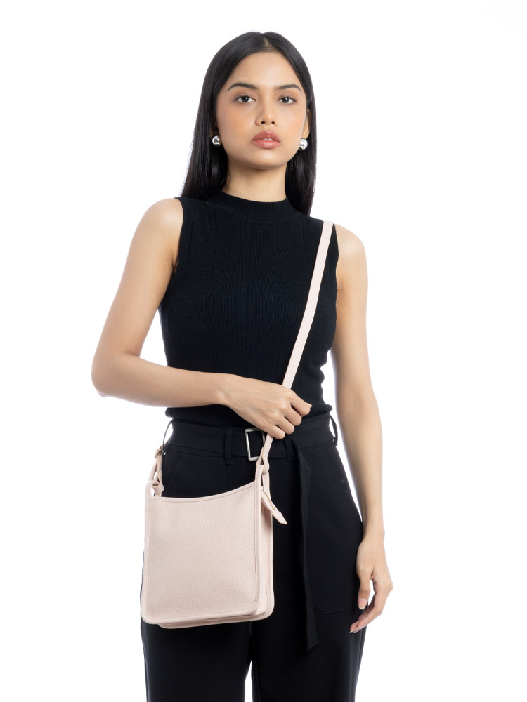 Le Foulonne Small Zip Crossbody Pink