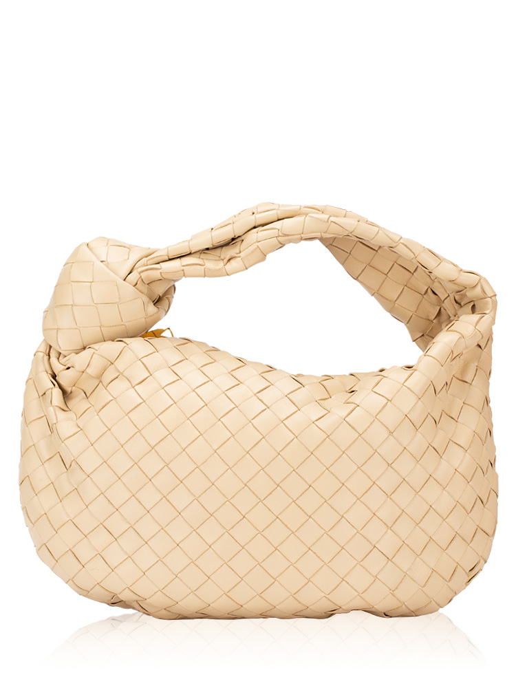 Lambskin Intrecciato Jodie Teen Hobo Porridge