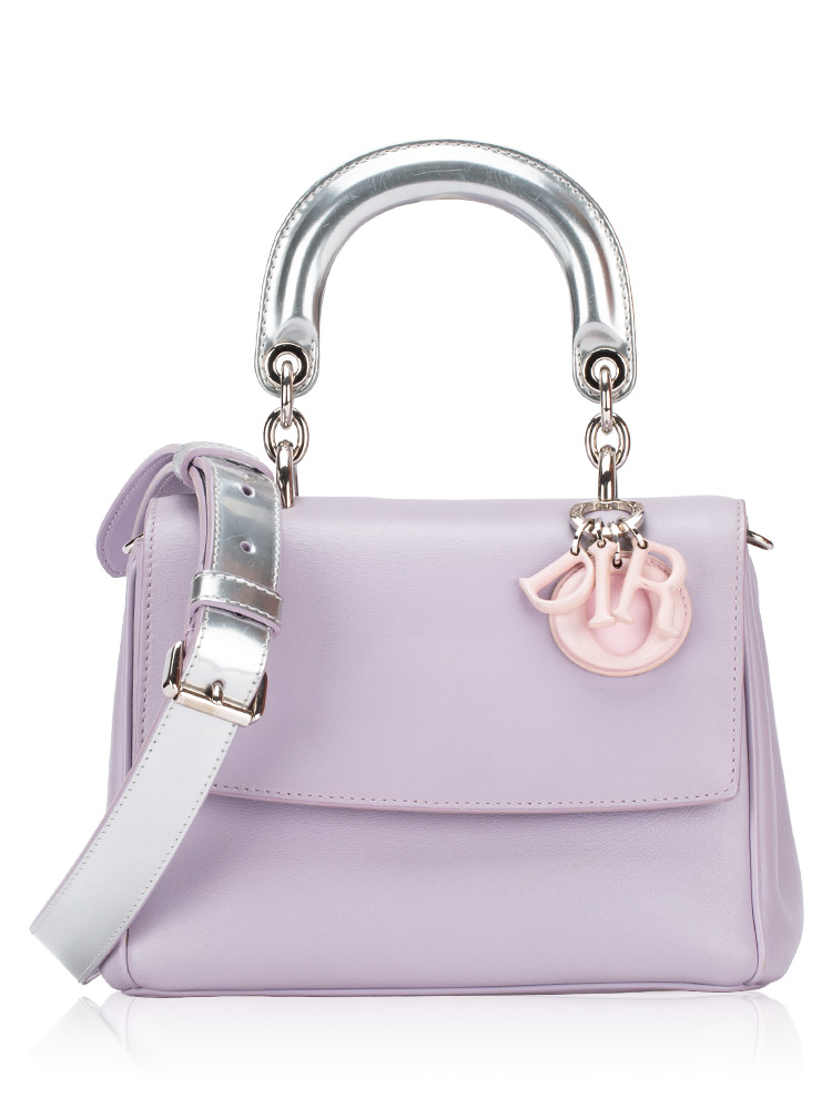 Calfskin Tri-Color Be Dior Mini Flap Bag Purple