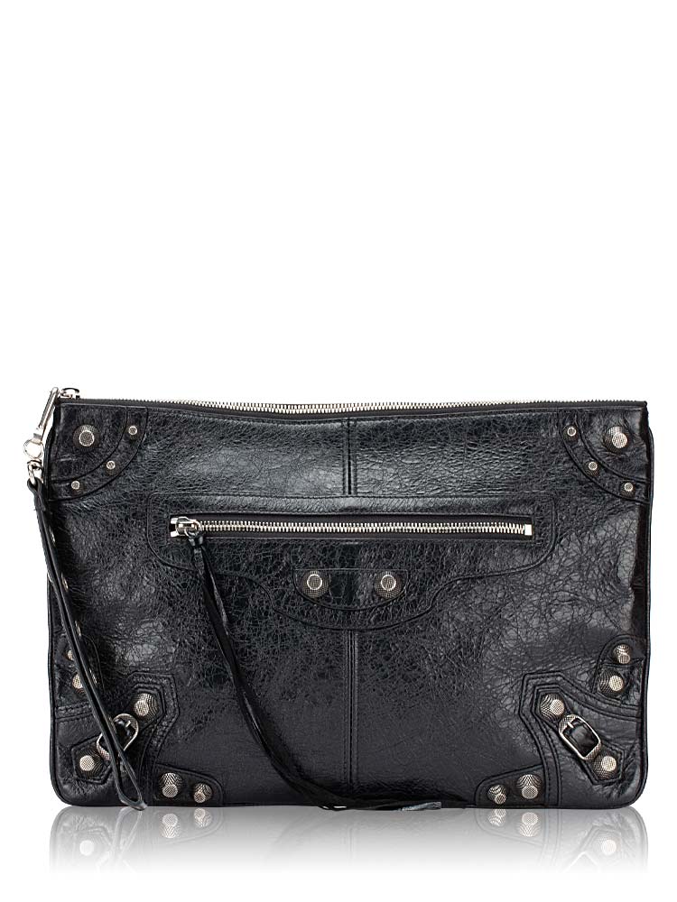 Lambskin Le Cagole Zip Pouch Black
