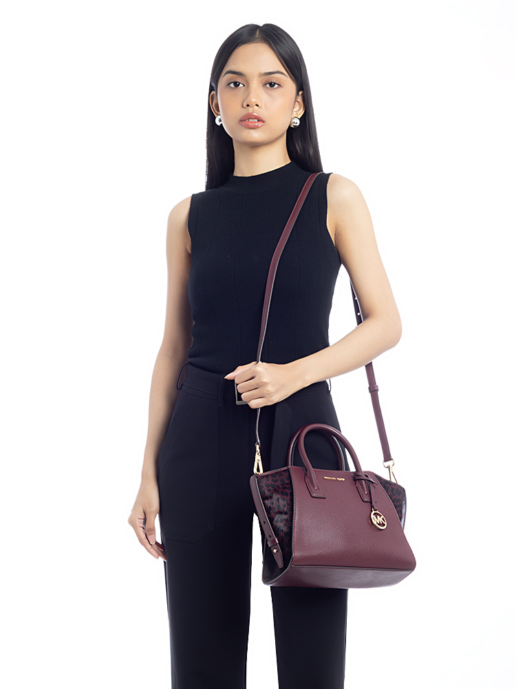 Avril Small Zip Satchel Oxblood