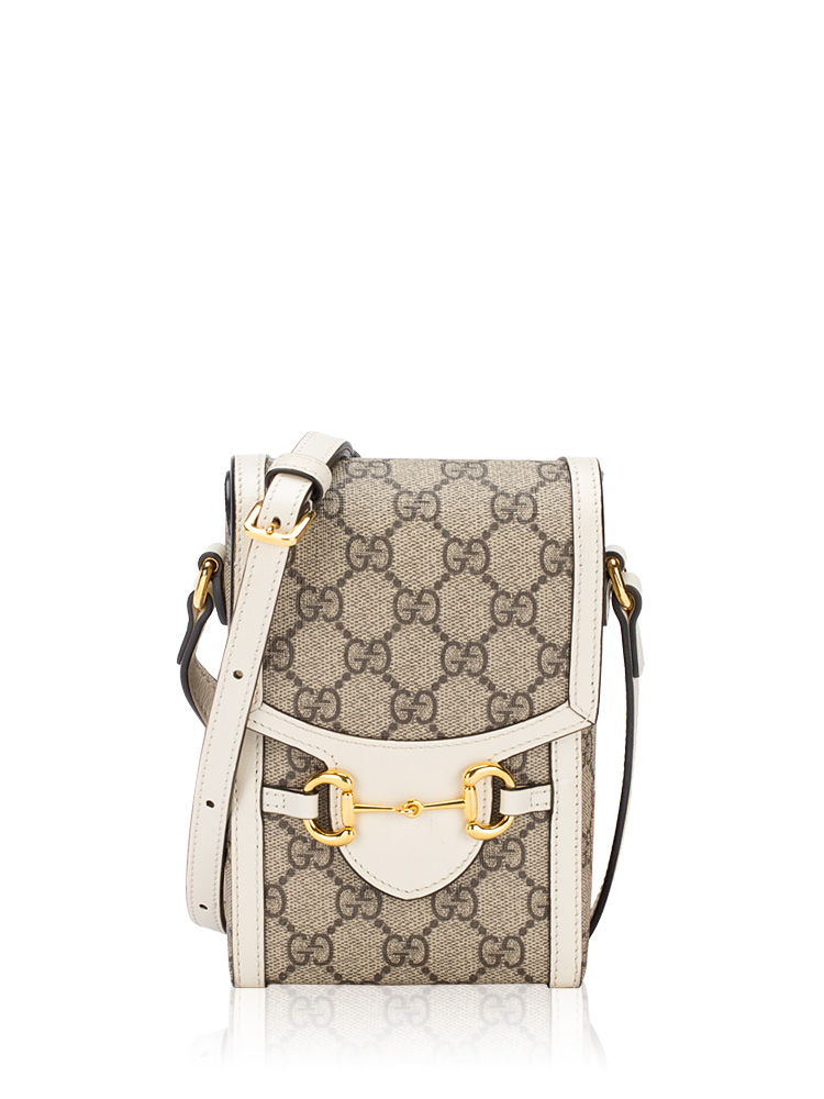 GG Supreme Horsebit 1955 Mini Crossbody Beige Ebony Mystic White