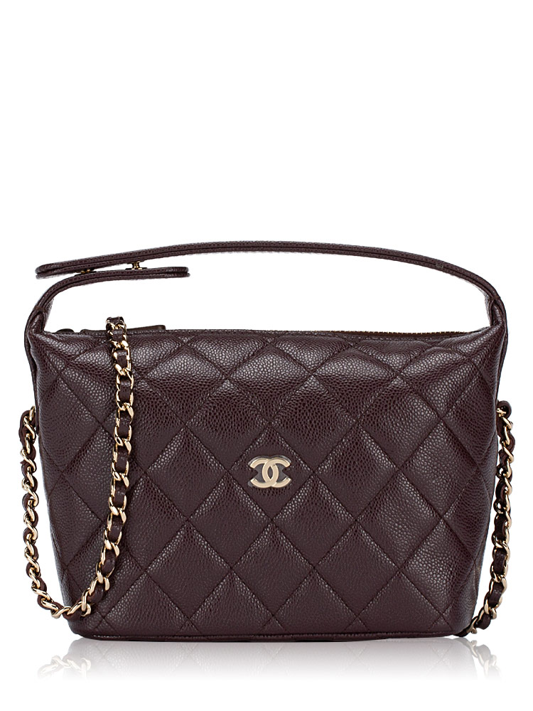 Caviar Classic Hobo With Chain Burgundy