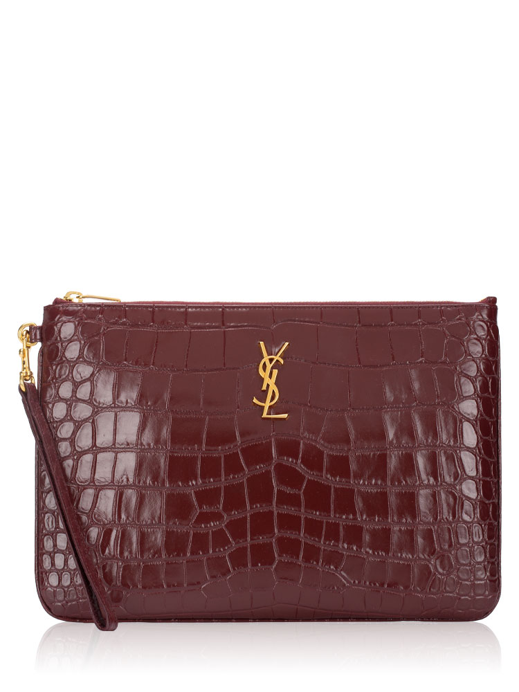 Croc Embossed Monogram Tablet Pouch Rouge Legion