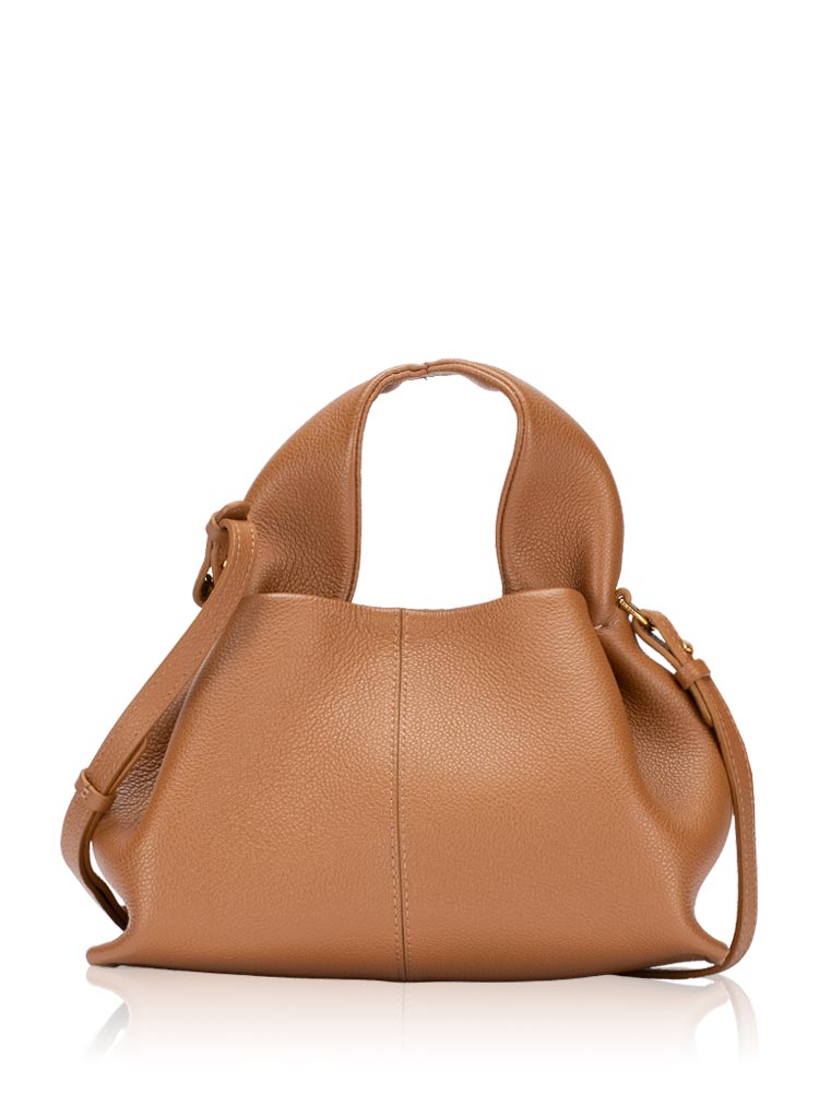 Textured Calfskin Numero Neuf Mini Camel