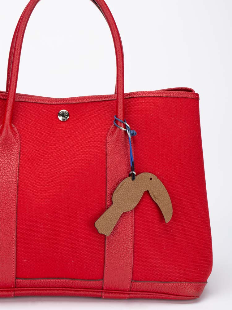 Togo Grain Petit H Toucan Bag Charm Noir Multicolour