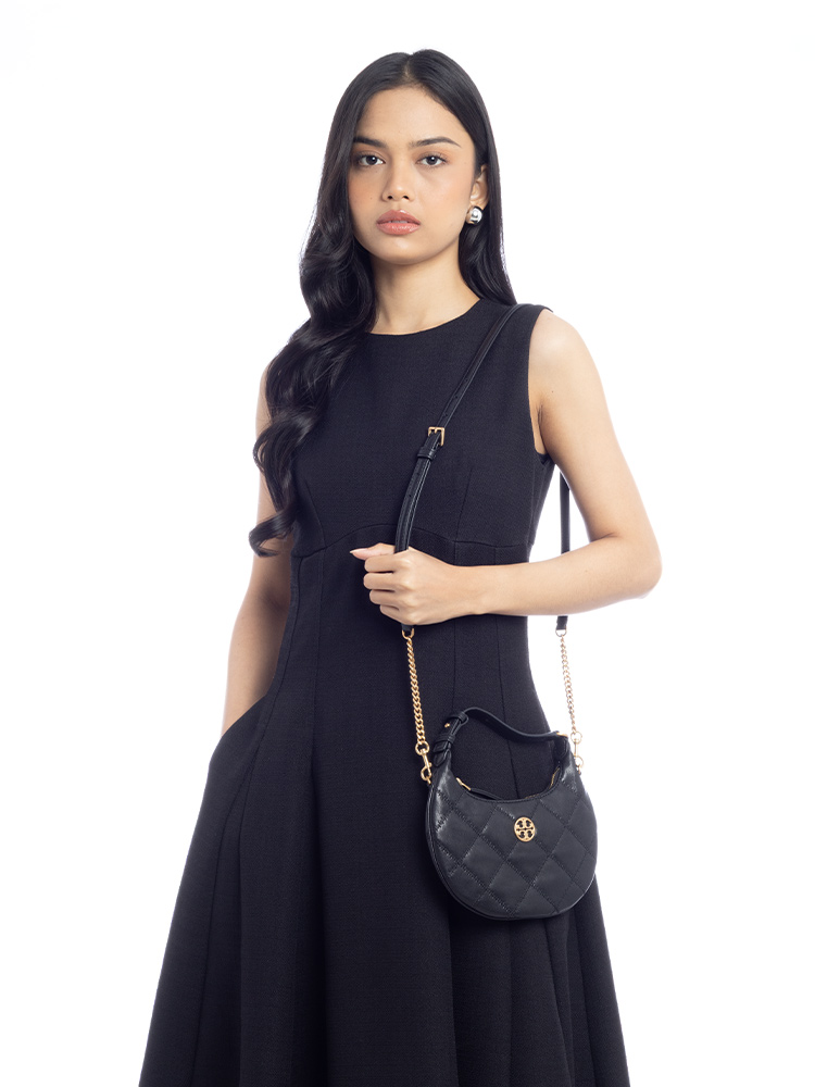 Willa Crescent Mini Shoulder Bag Black
