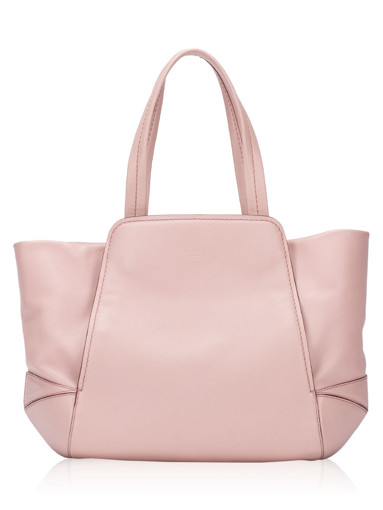 Calfskin AMZ Shopping Media Large Tote Light Pink