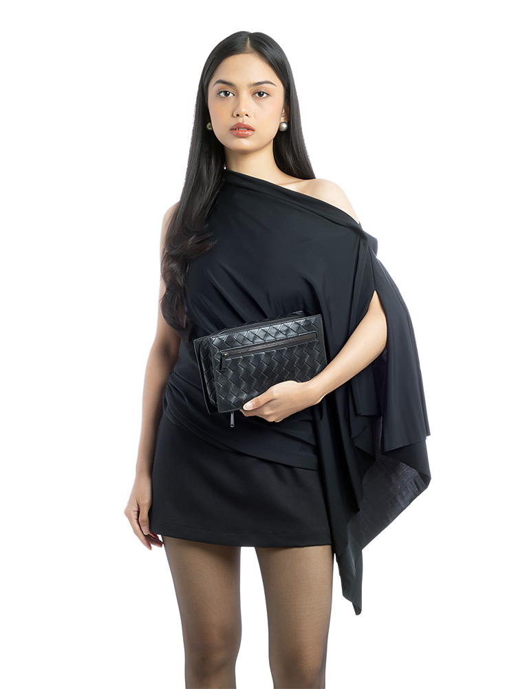 Nappa Intrecciato Travel Pouch Black