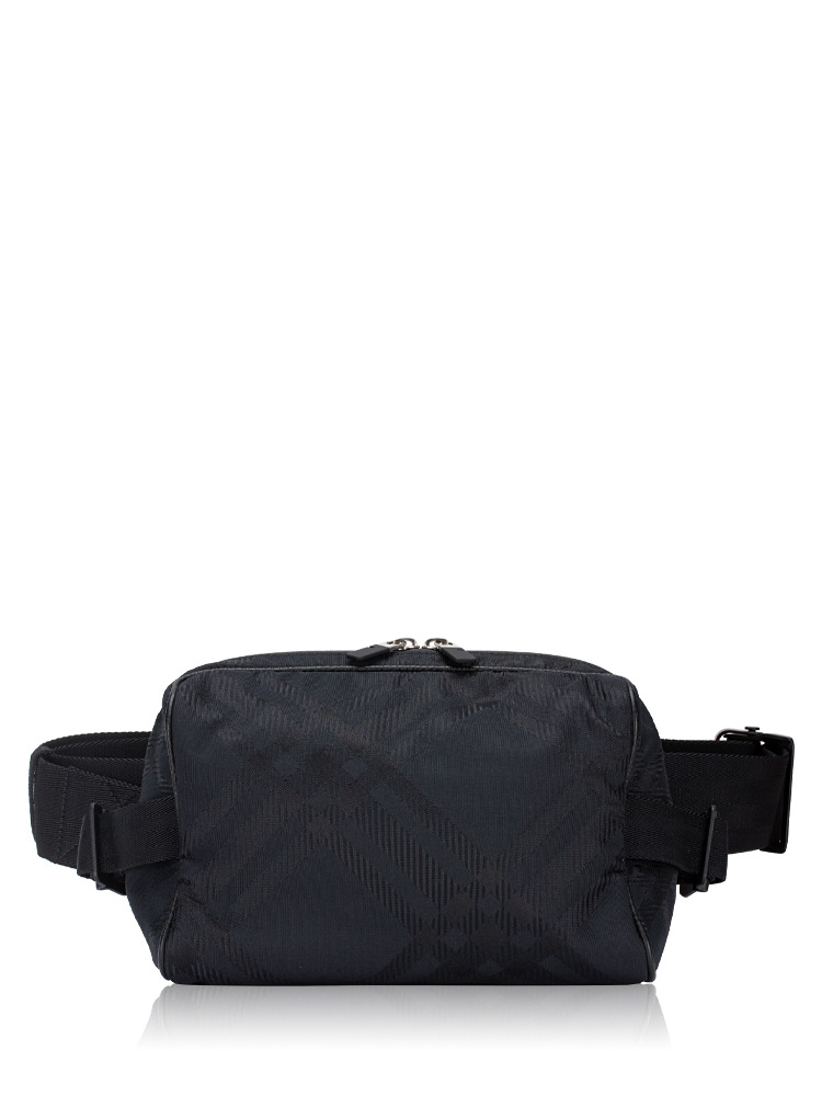 Check Nylon Belt Bag Black