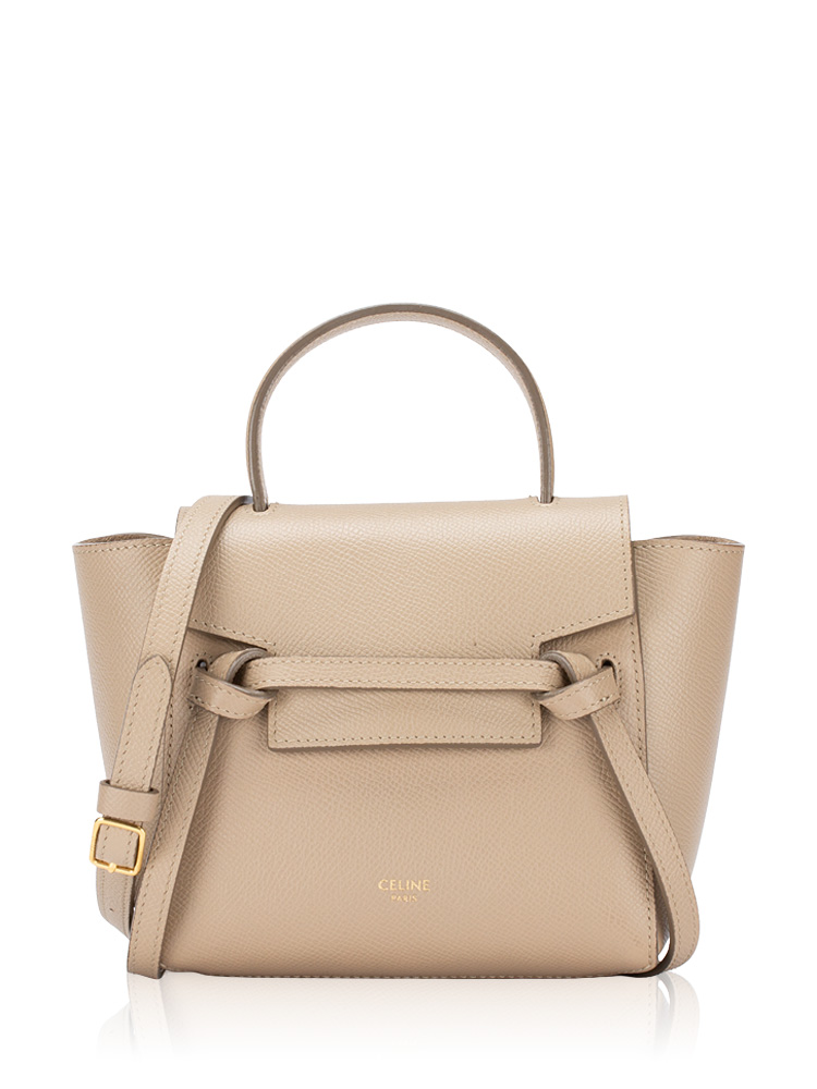 Grained Calfskin Pico Belt Bag Light Taupe