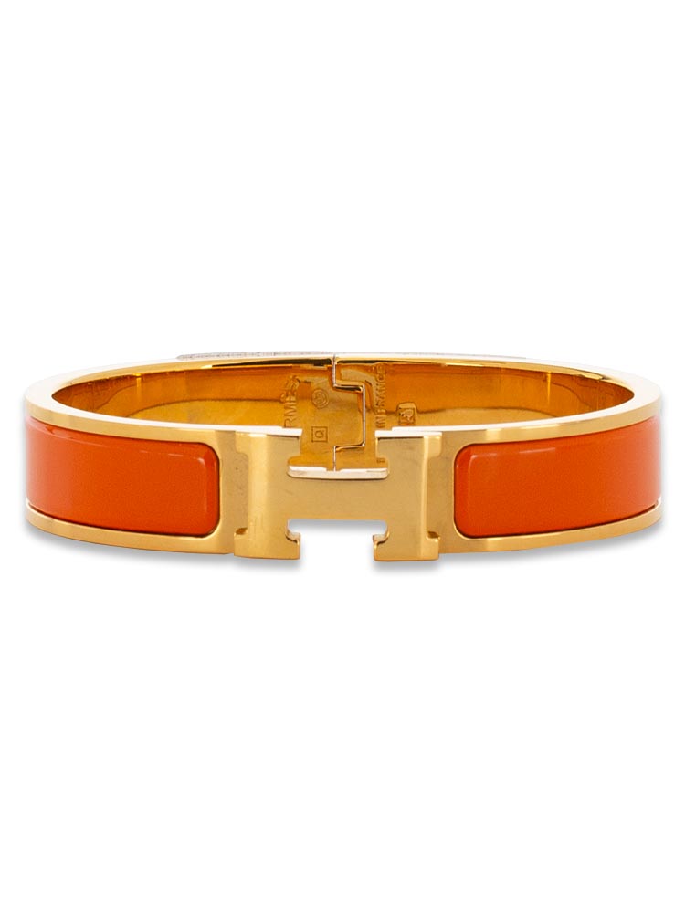 Enamel Narrow Clic Clac H Bracelet PM Orange