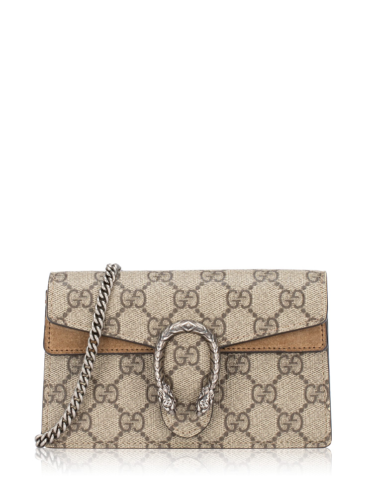 GG Supreme Dionysus Super Mini Flap Shoulder Bag Taupe
