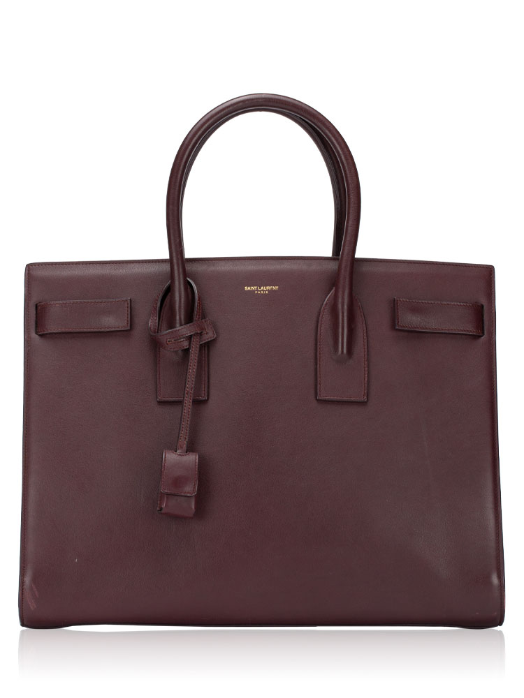 Calfskin Sac de Jour Large Tote Burgundy