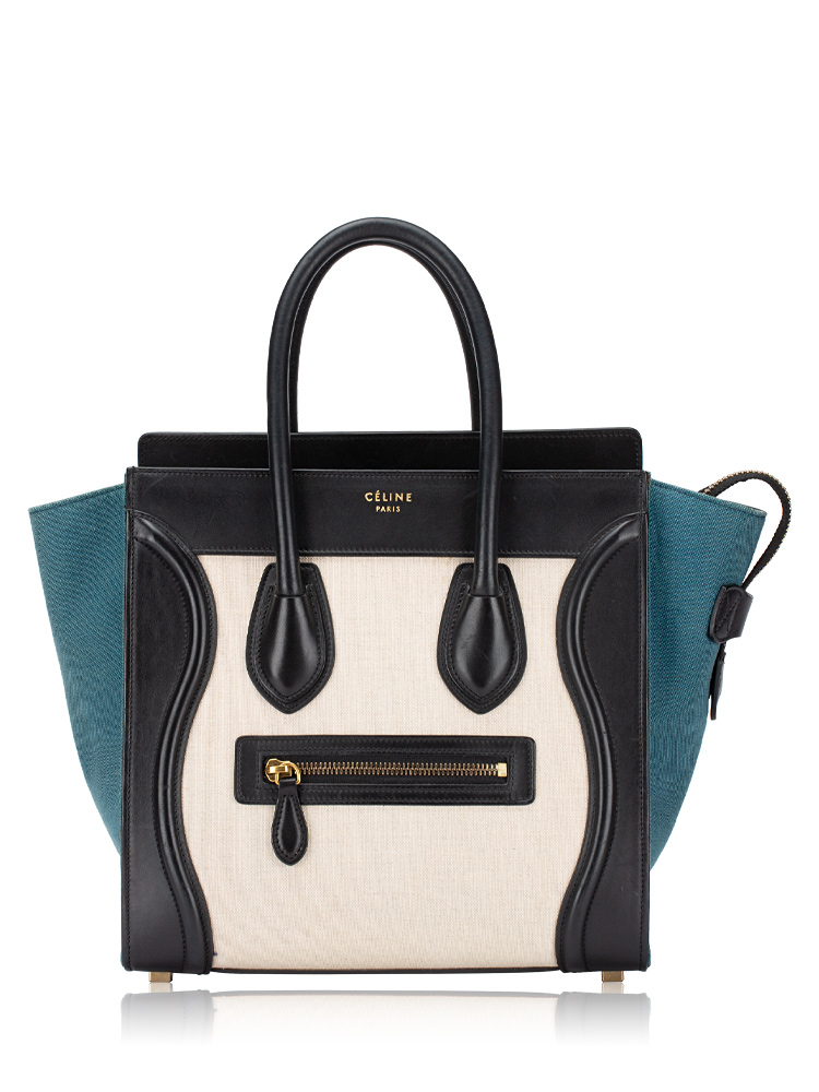 Canvas Smooth Calfskin Tricolor Micro Luggage Royal