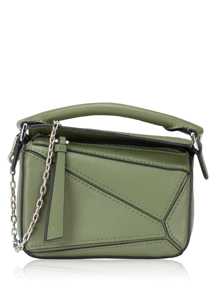 Calfskin Puzzle Nano Crossbody Avocado