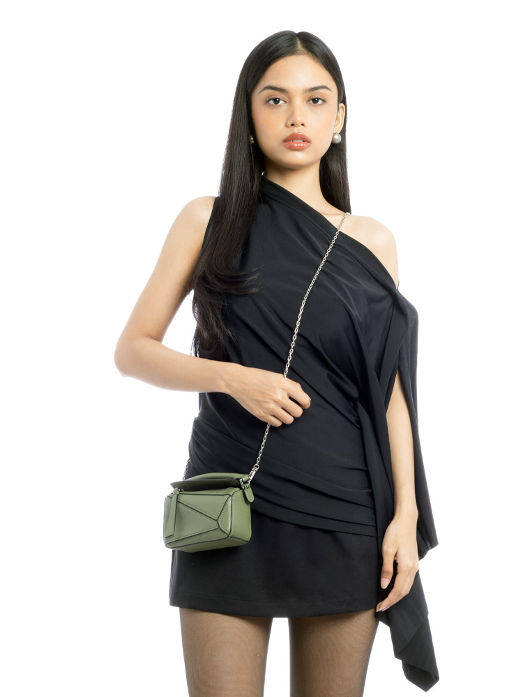 Calfskin Puzzle Nano Crossbody Avocado