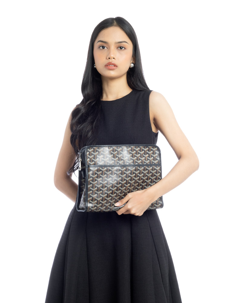 Goyardine Jouvence GM Pouch Black