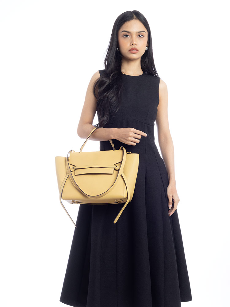 Grained Calfskin Mini Belt Bag Vanilla