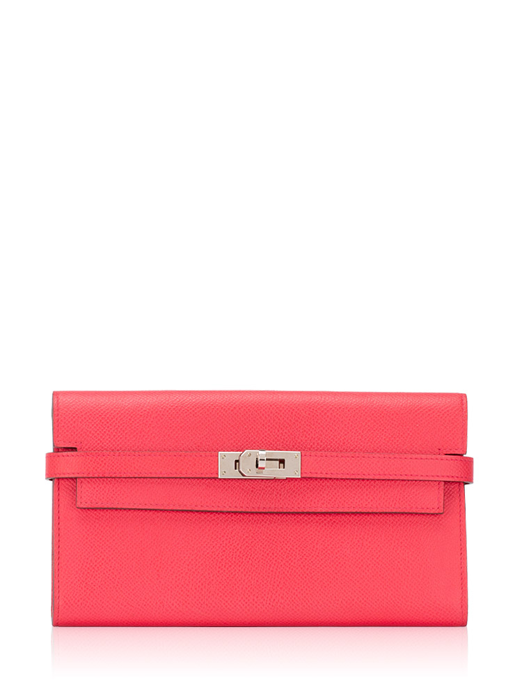 Epsom Kelly Longue Wallet Rose Extreme