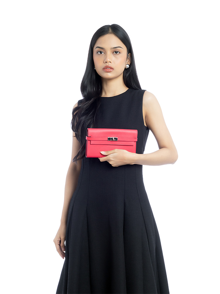 Epsom Kelly Longue Wallet Rose Extreme