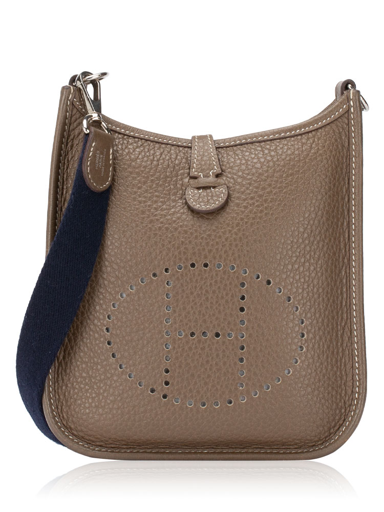 Taurillon Clemence Mini Evelyne 16 TPM Etoupe Bleu Indigo