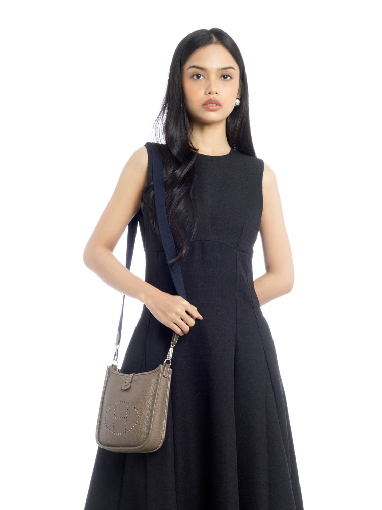 Taurillon Clemence Mini Evelyne 16 TPM Etoupe Bleu Indigo
