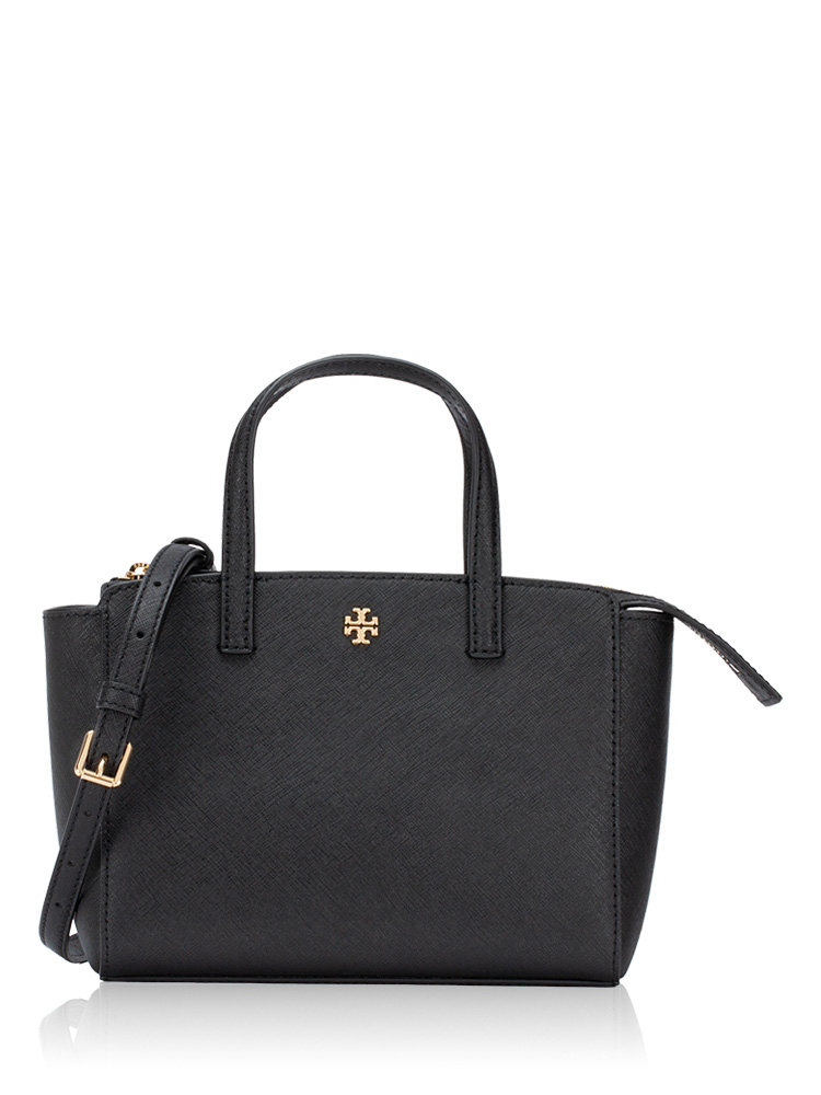 Emerson Mini Top Zip Tote Black Gold