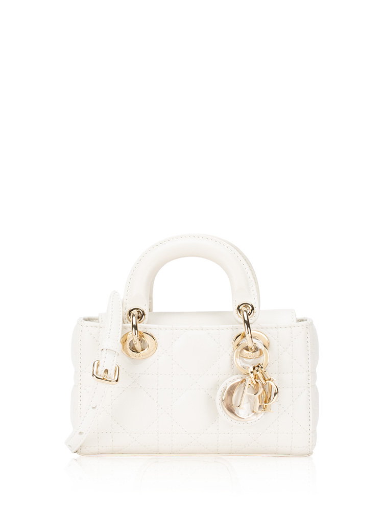 Lambskin Cannage Micro Lady D-Joy Latte