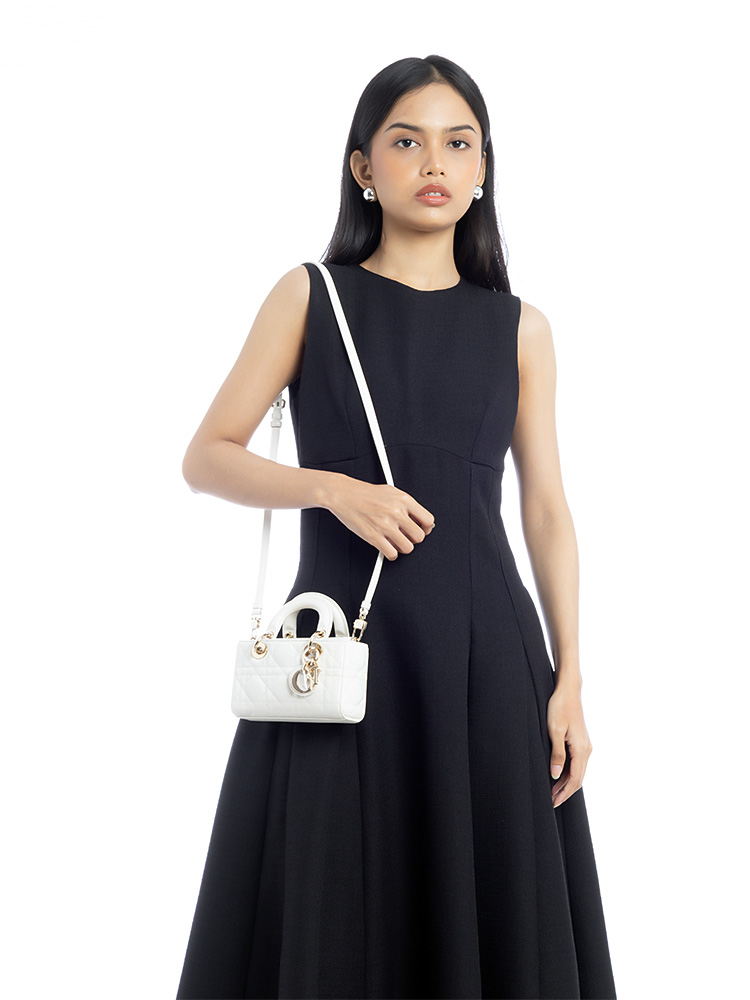 Lambskin Cannage Micro Lady D-Joy Latte